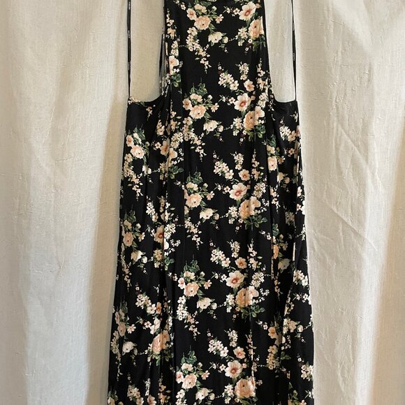 Black Floral High Neck Mini Dress - Picture 3 of 5